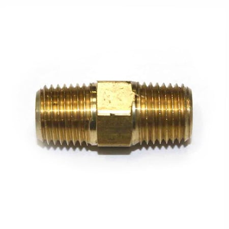 1/4 Inch NPT Male Brass Hex Nipple